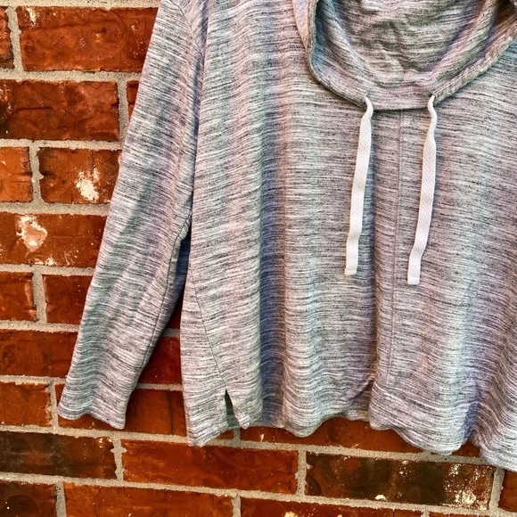 Livi Active Womens 22/24 Cowl Neck Gray Knit Pullover Sweater - Picture 3 of 8